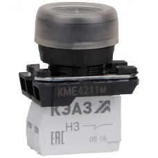 Кнопка КМЕ4211м-черный-1но+1нз-цилиндр-IP65