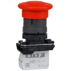 Кнопка КМЕ5522мФ-красный-2но+2нз-гриб-IP54