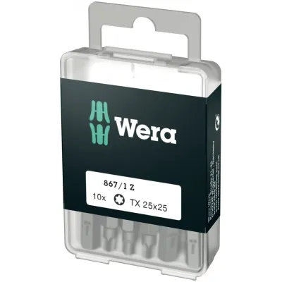 Набор бит 867/1 Z DIY 10 TORX 25 вязкая твердость хвостовик 1/4 C 6.3 TX 25X25 мм 10 шт с держателем-еврослот