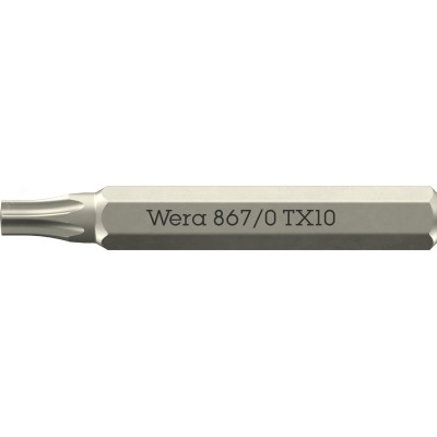 Бита TORX, TX 10 x 30 мм, хвостовик шестигранный 5/32'' C4.0 (4 мм), 867/0 Micro TORX