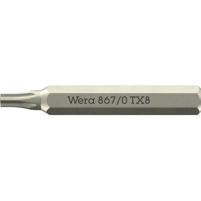 Бита TORX, TX 8 x 30 мм, хвостовик шестигранный 5/32'' C4.0 (4 мм), 867/0 Micro TORX