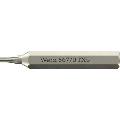 Бита TORX, TX 5 x 30 мм, хвостовик шестигранный 5/32'' C4.0 (4 мм), 867/0 Micro TORX