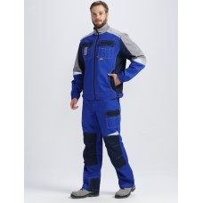 Костюм Формула (тк.Смесовая,240) брюки, васильковый/т.синий/серый, р. 44-46/170-176