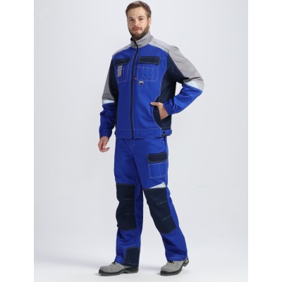Костюм Формула (тк.Смесовая,240) брюки, васильковый/т.синий/серый, р. 48-50/182-188