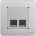 Розетка компьютерная двойная RJ45 категория 6 UTP алюминий INSPIRIA