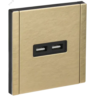 FORTE&PIANO Розетка USB A+A 3,1А FP649M металл шампань IEK
