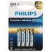 Батарейки Philips LR03M4W/51 ААА алкалиновые 1,5v 4 шт. LR03-4BL Premium (4/48/144/25920)