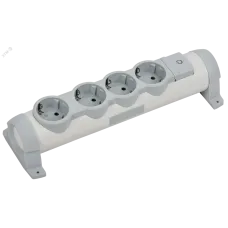 COMFORT Колодка для удлинителя с заземлением с выключателем К04В 4 места белая IEK