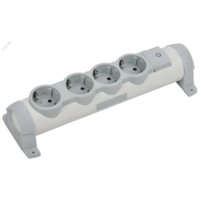 COMFORT Колодка для удлинителя с заземлением с выключателем К04В 4 места белая IEK