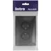 Розетка Intro Accent 6-204-07 , 2х2P, 16А-250В, IP20, СУ, AL/CU, графит