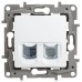Розетка двойная RJ11+RJ45 кат.5E UTP белый ETIKA