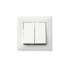 Выключатель двухклавишный KAREA RIZZ белый