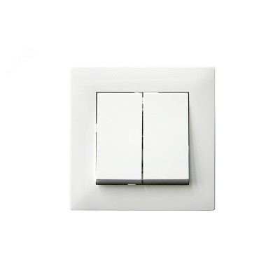 Выключатель двухклавишный KAREA RIZZ белый