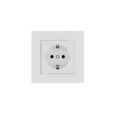 Розетка с заземлением 16А (керамика) KAREA RIZZ белый