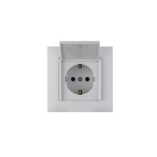 Розетка с заземлением 16А и крышкой  KAREA RIZZ белый