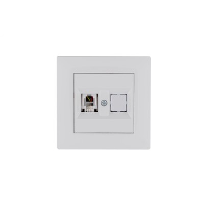 Розетка компьютерная CAT5+гнездо KAREA RIZZ белый