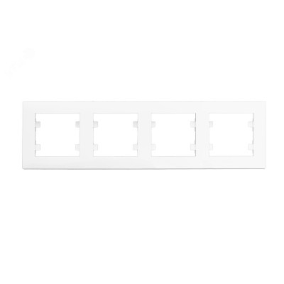 Рамка четырехпостовая горизонтальная  KAREA RIZZ белый