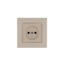 Розетка без заземления (керамика) KAREA RIZZ крем