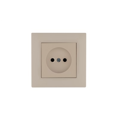 Розетка без заземления (керамика) KAREA RIZZ крем