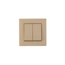 Выключатель двухклавишный KAREA RIZZ крем