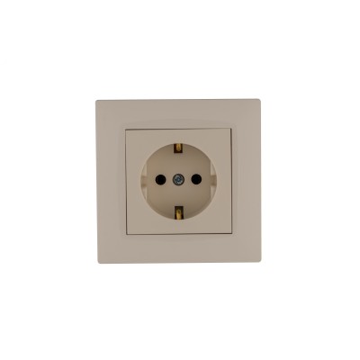Розетка с заземлением 16А (керамика) KAREA RIZZ крем