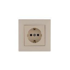 Розетка с заземлением 16А   KAREA RIZZ крем