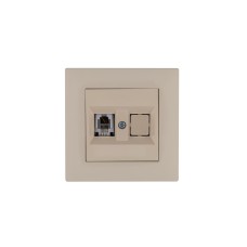 Розетка компьютерная CAT5+гнездо KAREA RIZZ крем