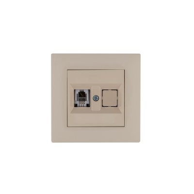 Розетка компьютерная CAT5+гнездо KAREA RIZZ крем