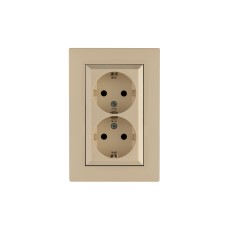 Розетка двойная с заземлением 16А KAREA RIZZ крем