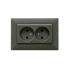 Розетка двойная  без заземления KAREA RIZZ STAR дымчатый