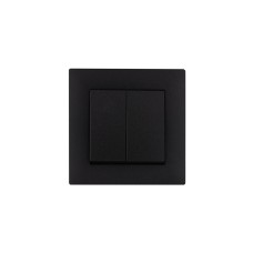 Выключатель двухклавишный KAREA RIZZ STAR черный
