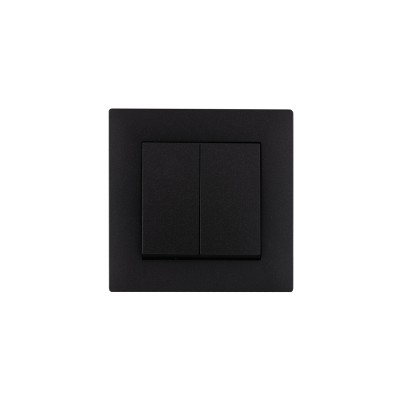 Выключатель двухклавишный KAREA RIZZ STAR черный