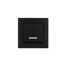 Выключатель одноклавишный с подсветкой KAREA RIZZ STAR черный