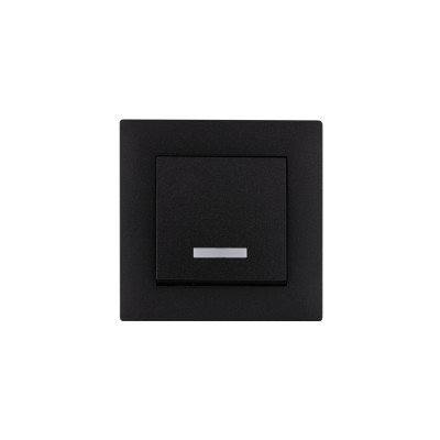 Выключатель одноклавишный с подсветкой KAREA RIZZ STAR черный