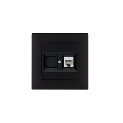 Розетка компьютерная CAT5+гнездо KAREA RIZZ STAR черный