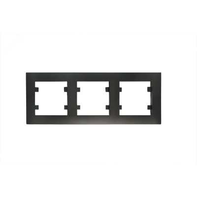 Рамка трехпостовая горизонтальная KAREA RIZZ STAR черный