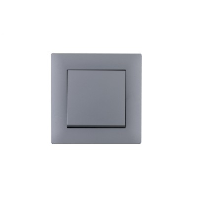 Выключатель одноклавишный KAREA RIZZ STAR серебро