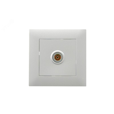 Розетка телевизионная проходная KAREA RIZZ STAR серебро