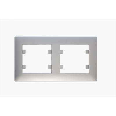 Рамка двойная  KAREA RIZZ STAR серебро