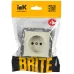 BRITE Розетка 1 пост без заземления с защитными шторками 10А РСш10-2-БрКр бежевый IEK