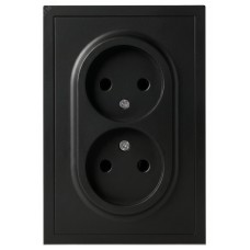 Розетка скрытого монтажа в рамку без заземления двойная 2X2P 16А-250В IP20 антрацит 15-2107-05 Galaxy