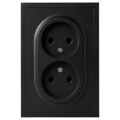 Розетка скрытого монтажа в рамку без заземления двойная 2X2P 16А-250В IP20 антрацит 15-2107-05 Galaxy