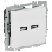 BRITE Розетка USB A+A 5В 3,1А РЮ10-1-БрАБ арктический белый IEK