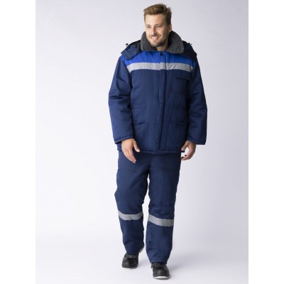 Костюм зимний Труженик-Ультра-1 СОП  (тк.Смесовая,210) брюки, т.синий/васильковый 48-50/ 170-176