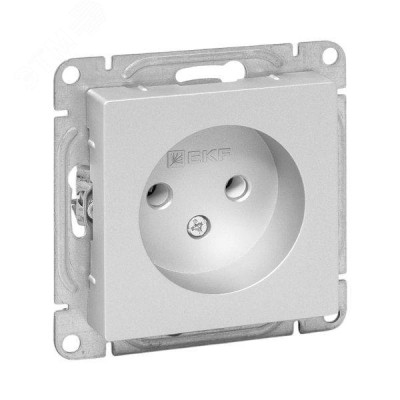 Эпика Механизм розетки 16А без заземления без шторок алюминий EKF