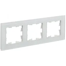 BRITE Рамка 3 поста РУ-3-2-Бр стекло белый матовый IEK
