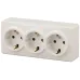 11-2209-02 ЭРА Розетка 3х2P+E Schuko со шторками, 16A-250В, IP20, ОУ, Эра Эксперт, сл.кость (6/60/12