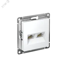 Розетка ATLASDESIGN двойная компьютерная RJ45+RJ45 категория 5E механизм белый