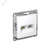 ATLASDESIGN РОЗЕТКА двойная компьютерная RJ45+RJ45, кат.6А, механизм, БЕЛЫЙ