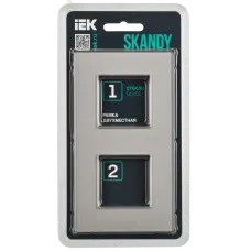 SKANDY Рамка 2-местная SK-F22Sh стекло шампань IEK